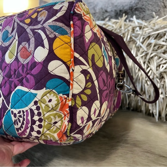 VERA BRADLEY Plum Crazy 2013 Weekender Bag Purple Blue Orange Y2K Travel Quilted - Picture 14 of 17